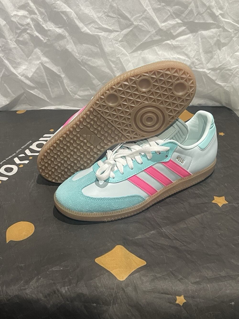 New Men’s 10 Adidas X Lionel Messi Samba 'Halo Mint Lucid Pink' KI8505